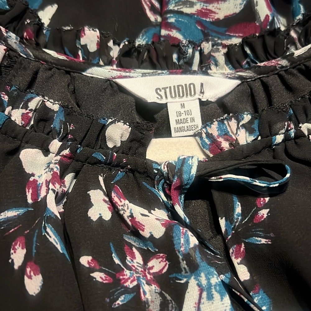 Studio Blue and Purple Bishop Sleeve Sundress - Picture 5 of 5